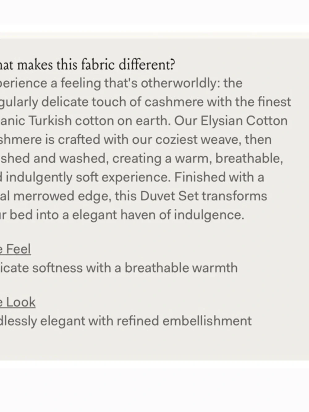Boll & Branch Elysian Organic Cotton Cashmere Duvet Cover Full Queen Cream  NWOT